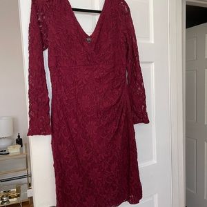 COPY - Red lace Ralph Lauren wrap style dress